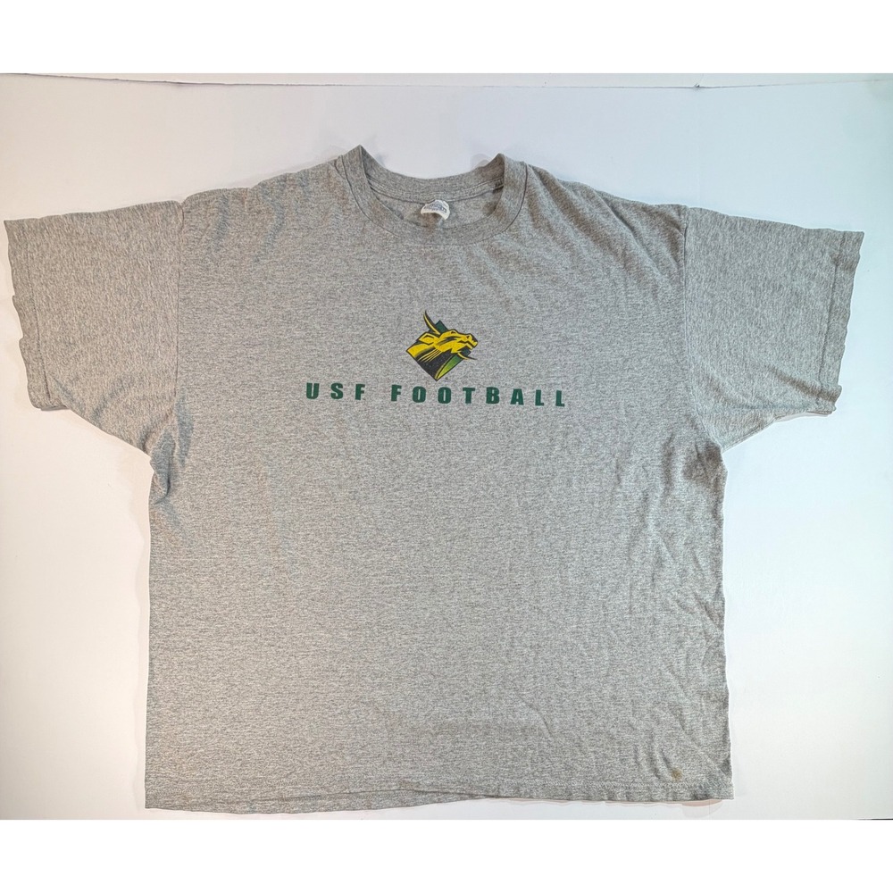 Vintage 2002 USF Football T Shirt Mens XXL Gray Ruppshirts South Florida Bulls
